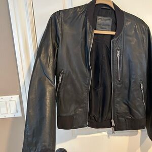All saints size US women’s 4 leather jacket .